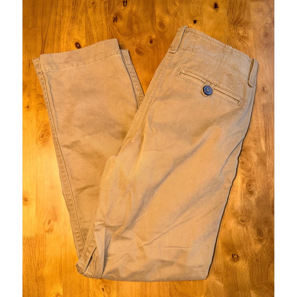 American Eagle Outfitters Mens Khaki Chino Pants Tan 29x30 Cotton Straight Leg
